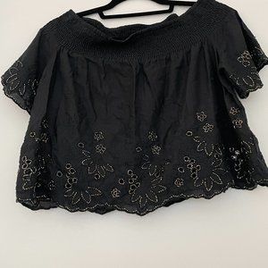 Topshop Black Off the Shoulder Top
